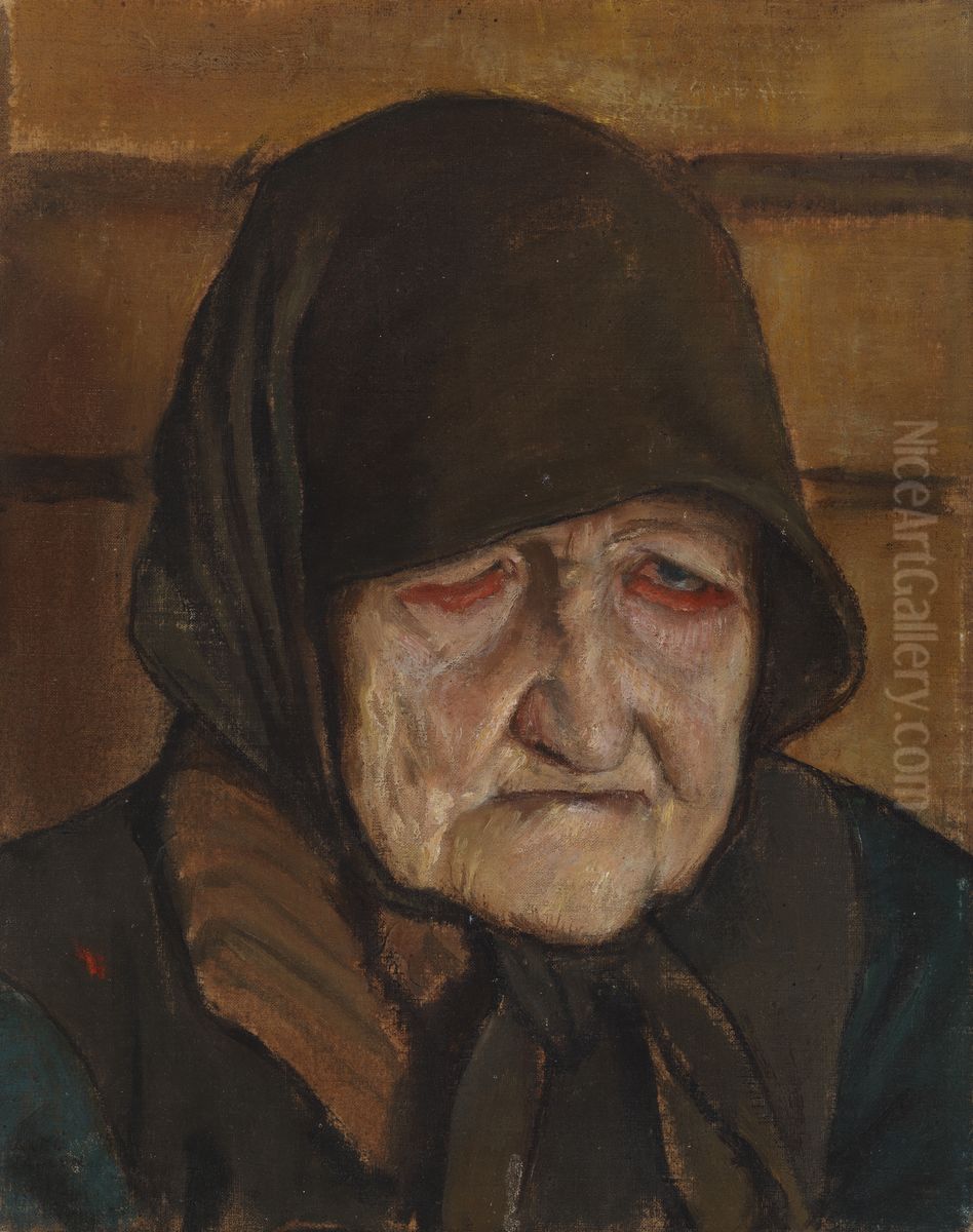 Crone Oil Painting by Akseli Valdemar Gallen-Kallela