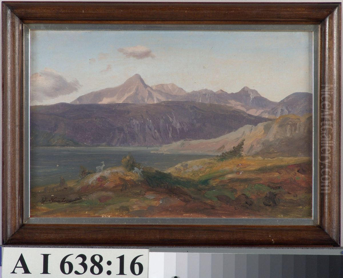 Alpine Landscape from Bavaria Oil Painting by Johan Knutson Alpine Landscape from Bavaria Oil Painting by Johan Knutson