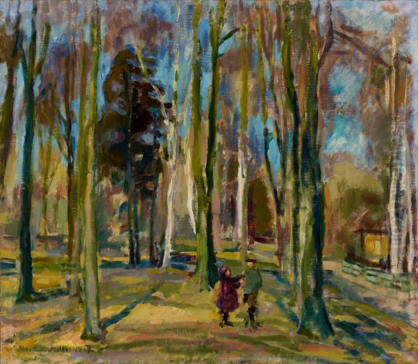 View from Kaivopuisto Oil Painting by Magnus Enckell