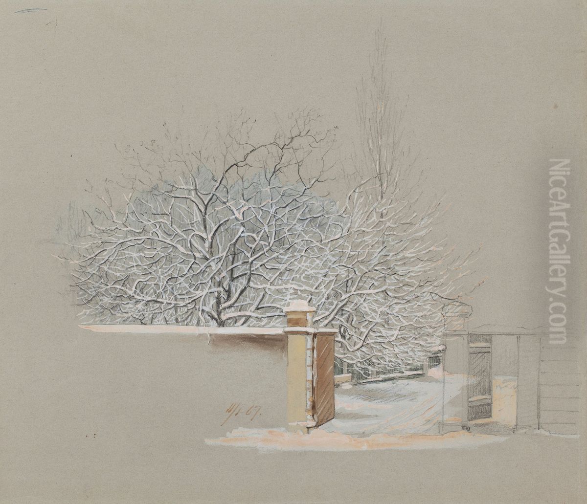 n pihalla Oil Painting by Magnus Von Wright