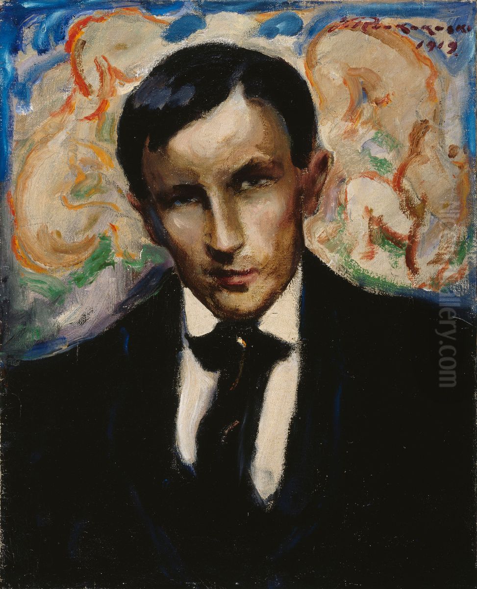 Portrait of Tyko Sallinen Oil Painting by Jalmari Ruokokoski