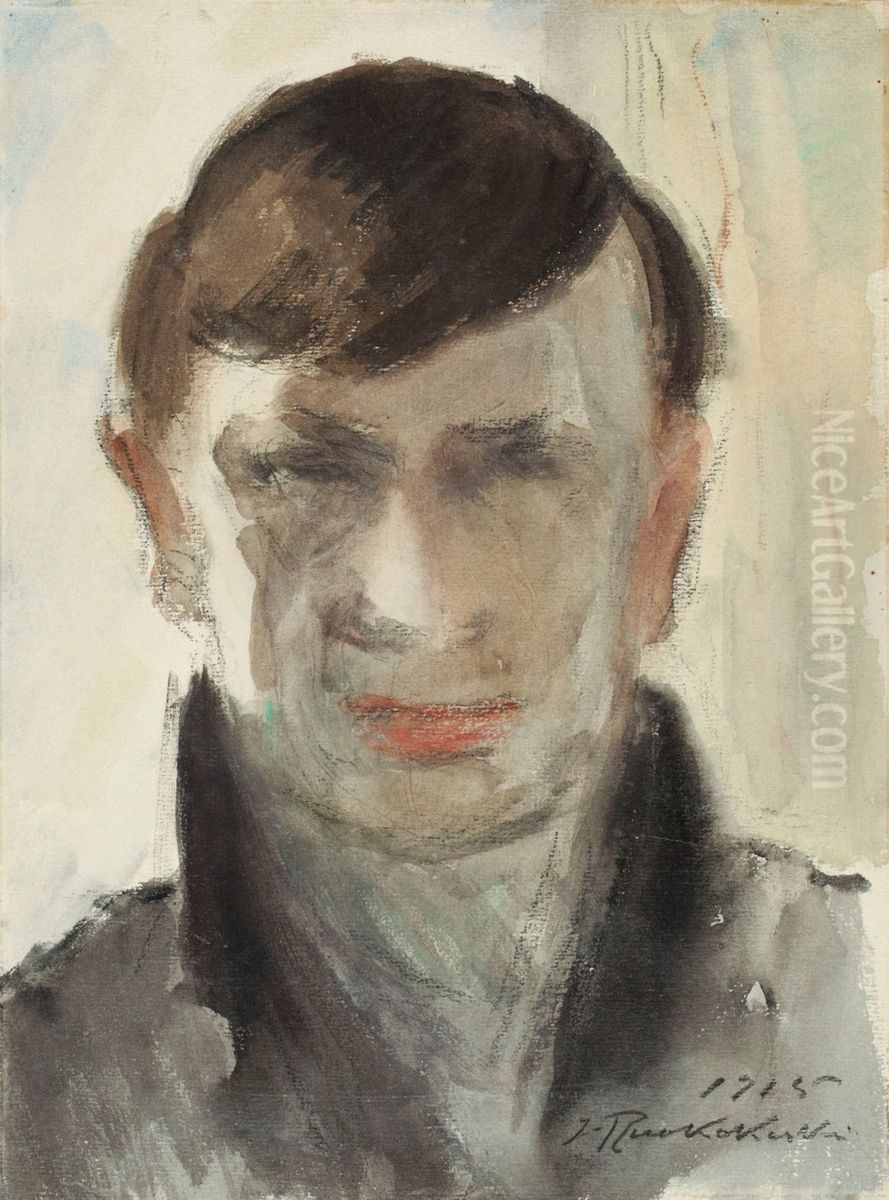 Miehen paa Oil Painting by Jalmari Ruokokoski