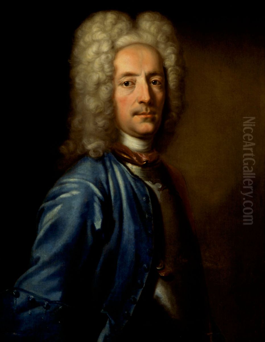 Colonel Henrik Falkenberg af Balby Oil Painting by Johan Henrik Scheffel