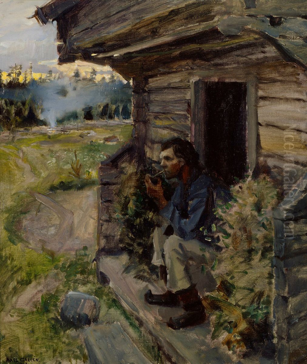 Aftonfrid Oil Painting by Akseli Valdemar Gallen-Kallela