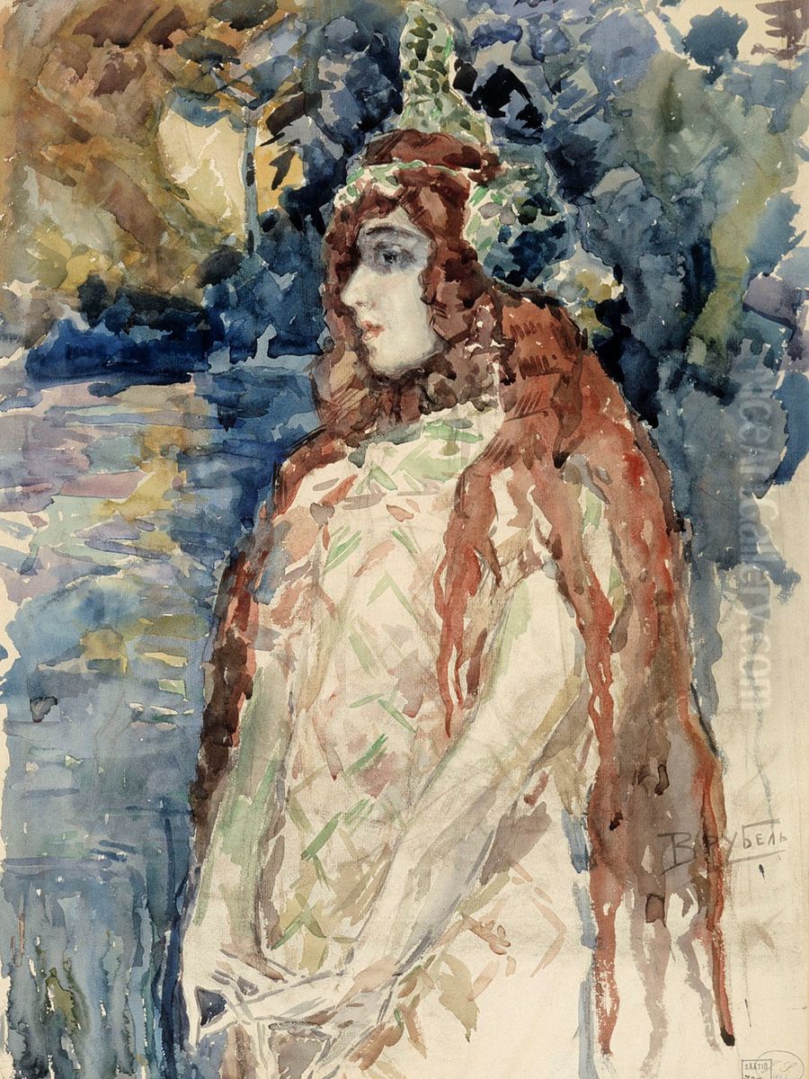 The Sea Princess (Nadezhda Zabela-Vrubel in Rimsky-Korsakov's opera Sadko), sketch Oil Painting by Mikhail Vrubel