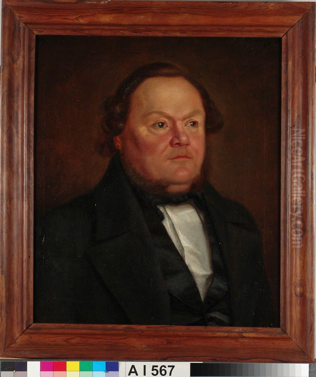 Portrait of the City Bailiff of Oulu, Jacob Forss Oil Painting by Oskar Nylander