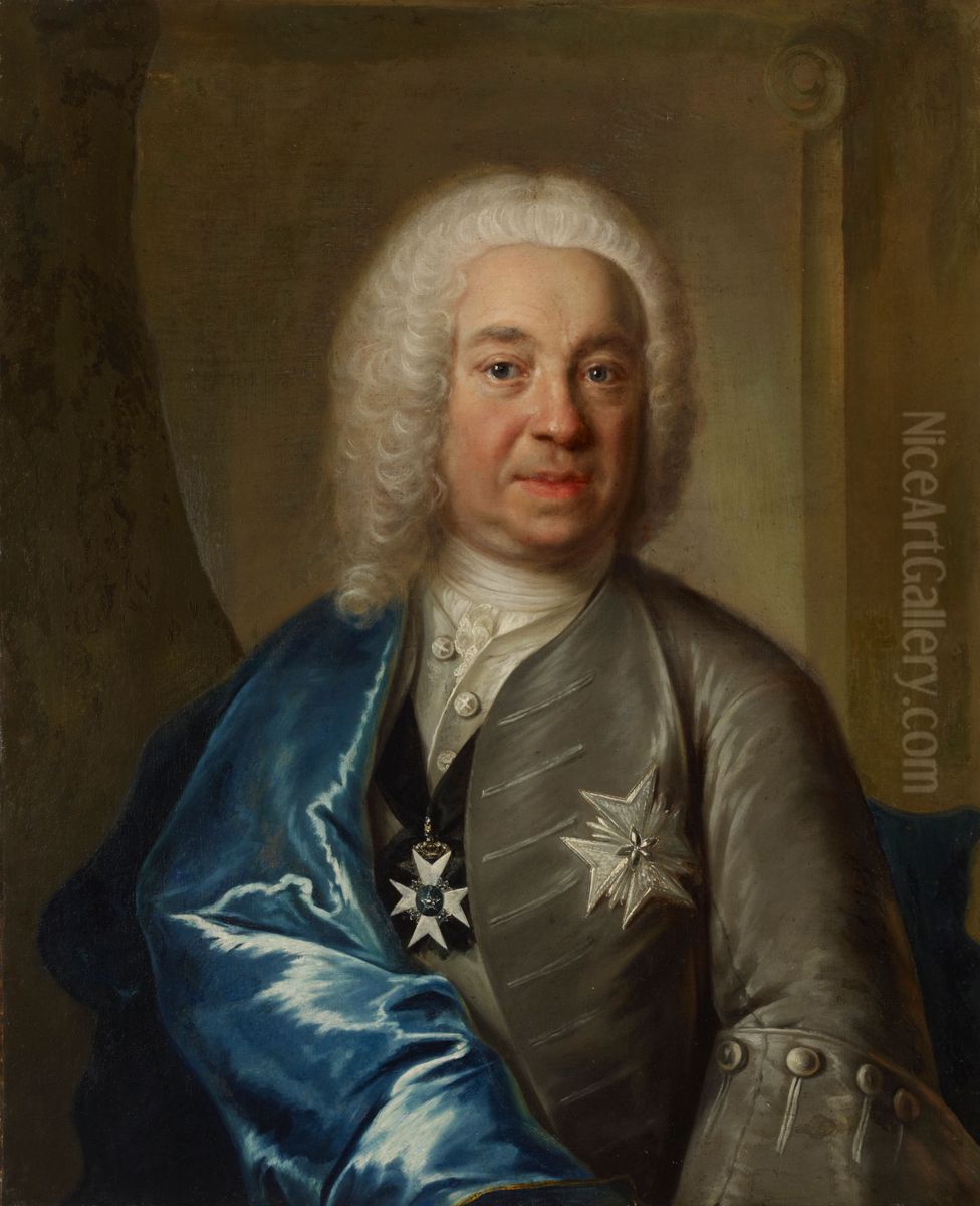 Baron Leonard Klinckowstrom Oil Painting by Johan Henrik Scheffel