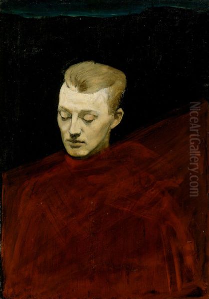 Head Oil Painting by Magnus Enckell