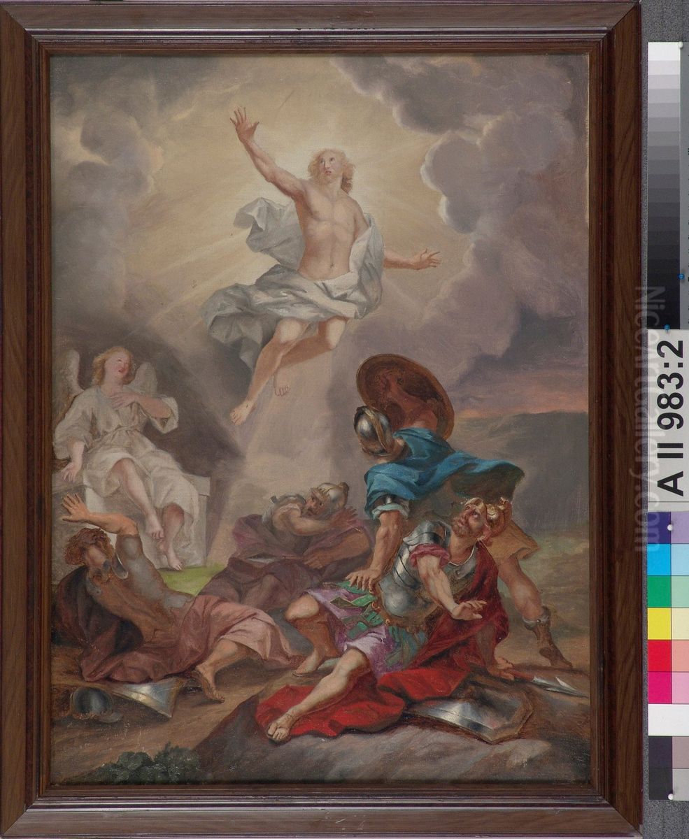Kristuksen ylosnousemus, alttaritaulun luonnos Oil Painting by Berndt Godenhjelm