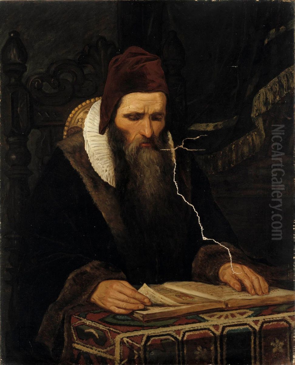 Keskiajan oppinut Oil Painting by Adolf von Becker