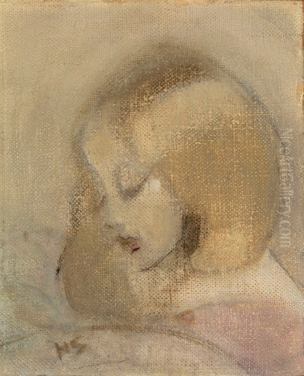 Annuli Reading Oil Painting by Helene Schjerfbeck
