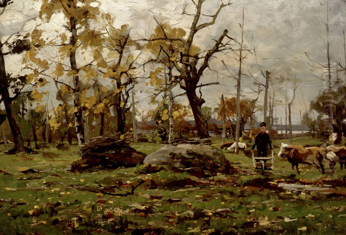 Landscape Study from Eckero Oil Painting by Victor Westerholm