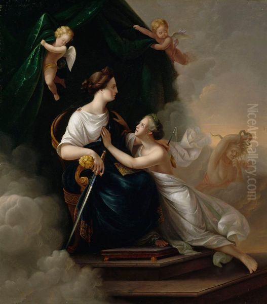 Oikeus ja viattomuus Oil Painting by Berndt Godenhjelm
