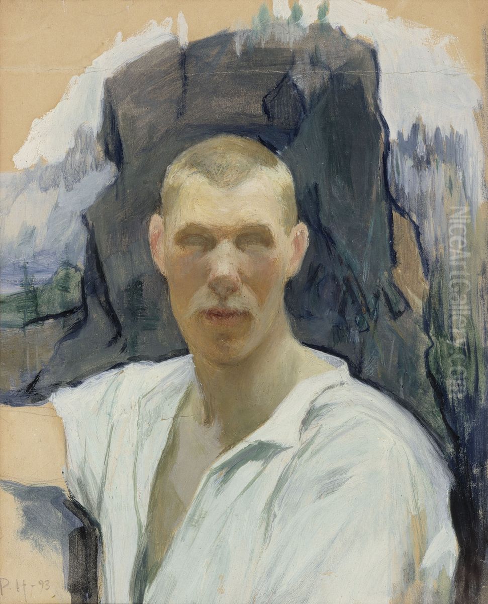 Sjalvportratt Oil Painting by Pekka Halonen
