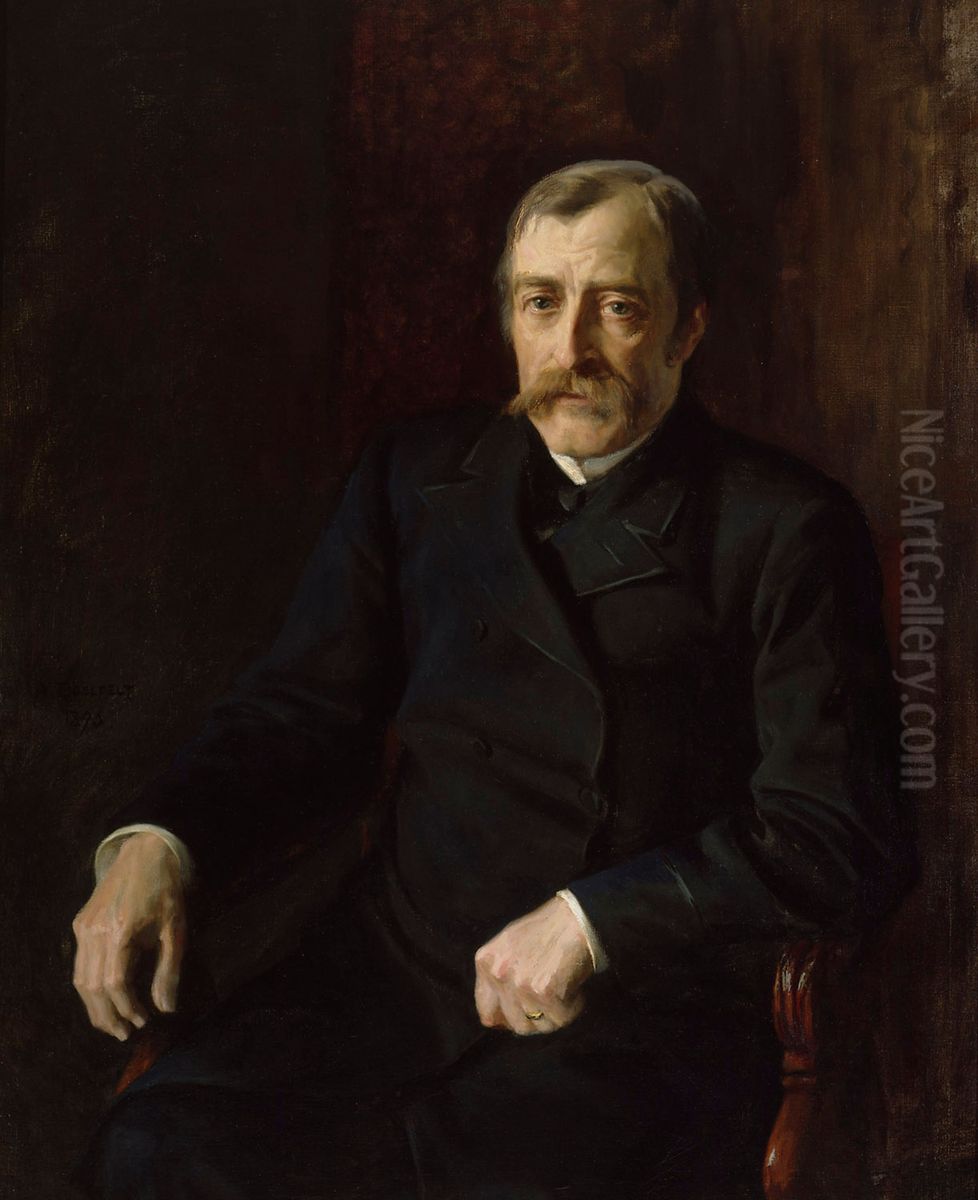 Portrait of Professor Carl Gustaf Estlander Oil Painting by Albert Edelfelt
