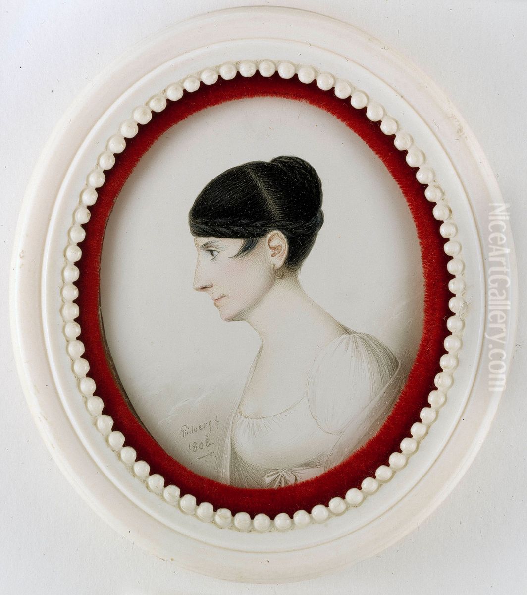 Portrait of a lady Oil Painting by Jacob Axel Gillberg