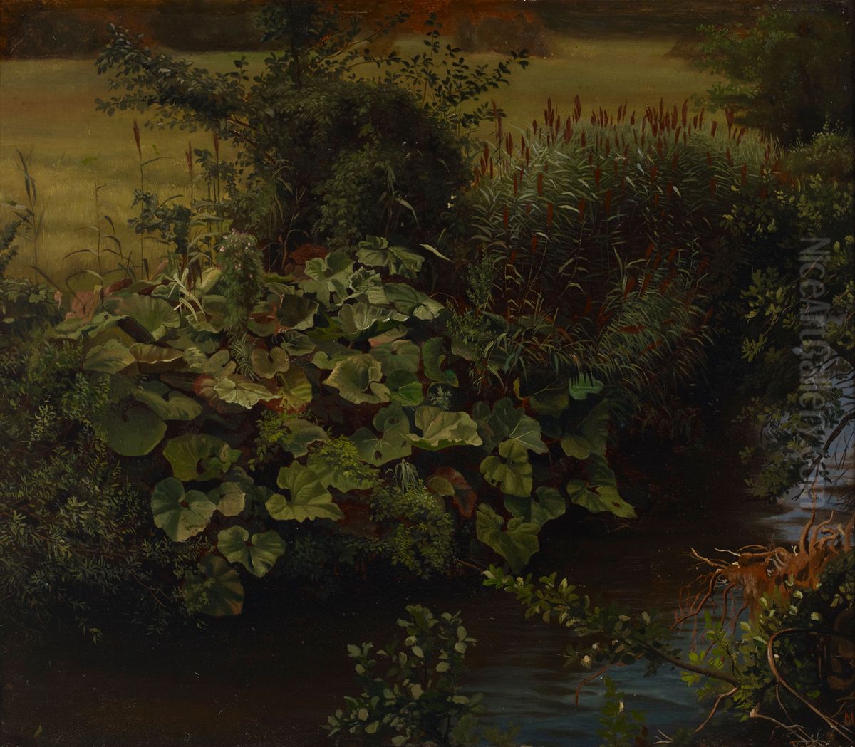 Brook, copy after Johann Wilhelm Schirmer Oil Painting by Hjalmar Munsterhjelm