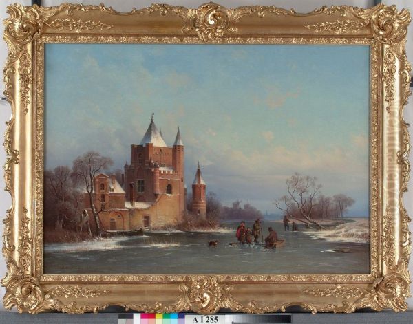 Vinterlandskap fran Holland Oil Painting by Joseph Magnus Stack