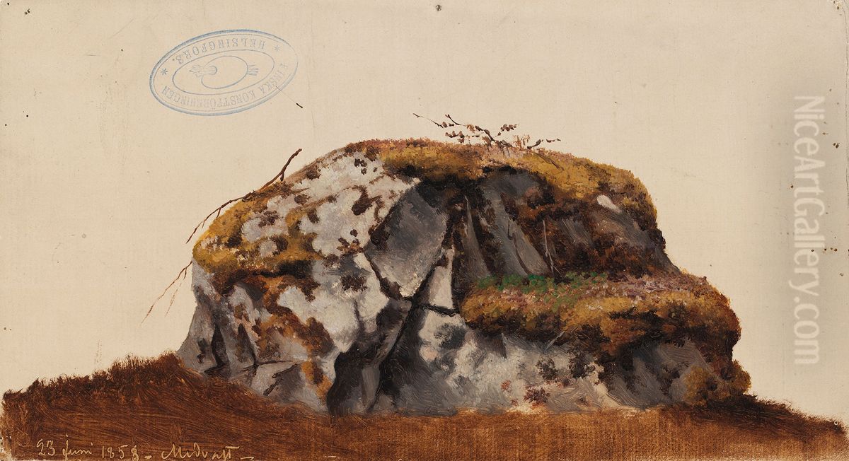 Kivi, harjoitelma Oil Painting by Magnus Von Wright