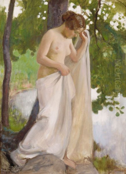 Badlakanet Oil Painting by Eero Jarnefelt