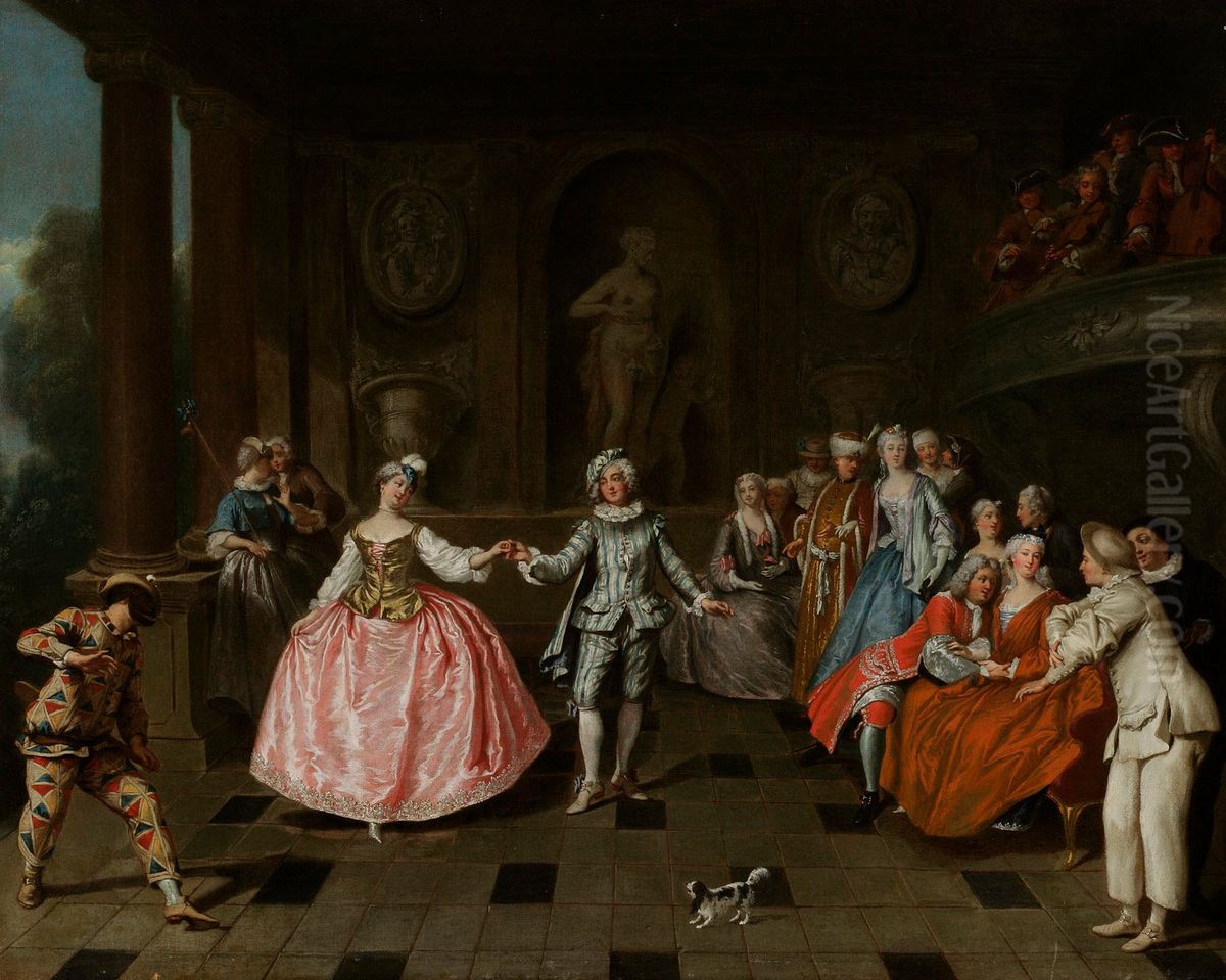The masquerade ball Oil Painting by Antoine Pesne