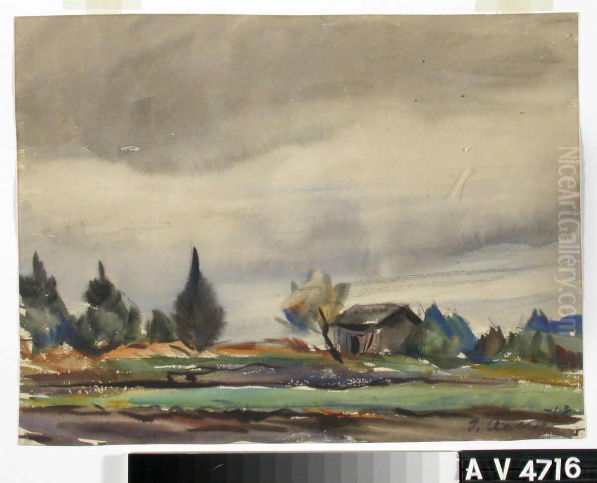 Sateinen saa Oil Painting by Ilmari Aalto