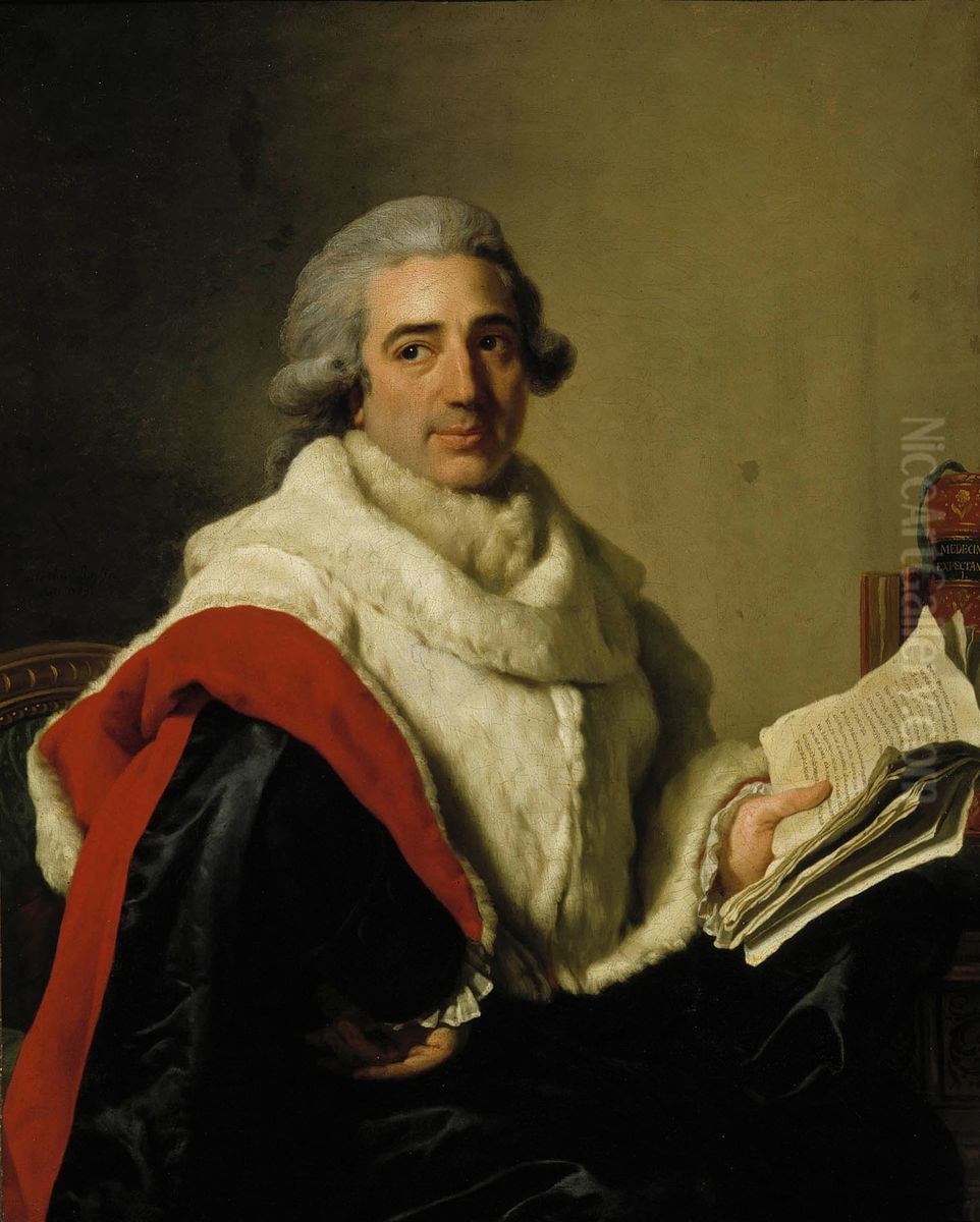 Portrait of Jean-Baptiste Eugenie Du Mangin or Jean-Baptiste Dumangin Oil Painting by Alexander Roslin