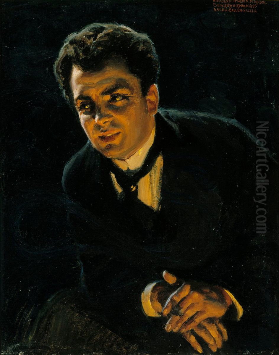 Portrait of the German Actor Rudolf Rittner Oil Painting by Akseli Valdemar Gallen-Kallela
