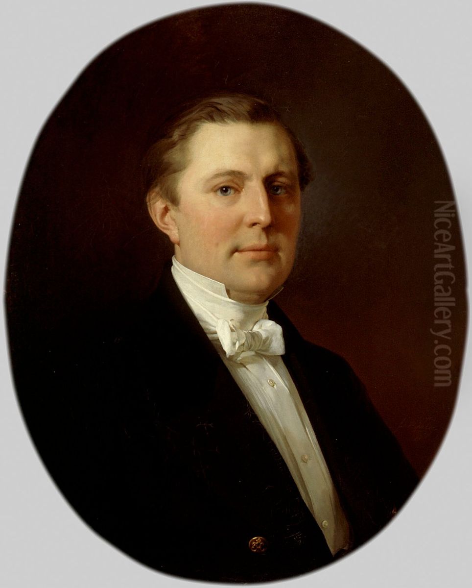 Salaneuvos Carl F. G. von Haartman Oil Painting by Johan Gustaf Kohler