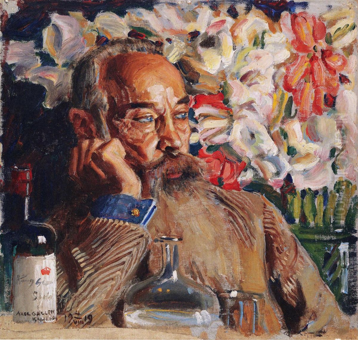 Portratt av Sigurd Wettenhovi-Aspa Oil Painting by Akseli Valdemar Gallen-Kallela