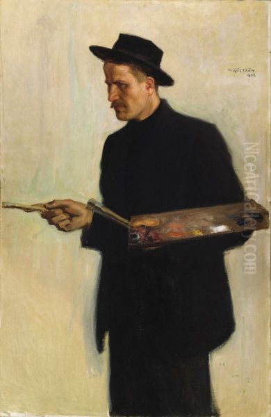 Self-Portrait Oil Painting by Vilho Sjostrom