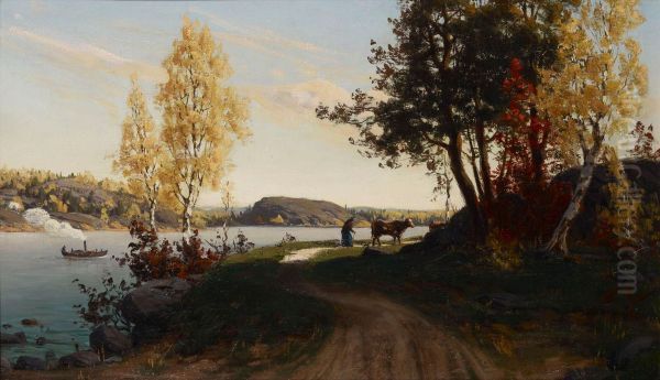 Autumn Landscape Oil Painting by Fanny Churberg