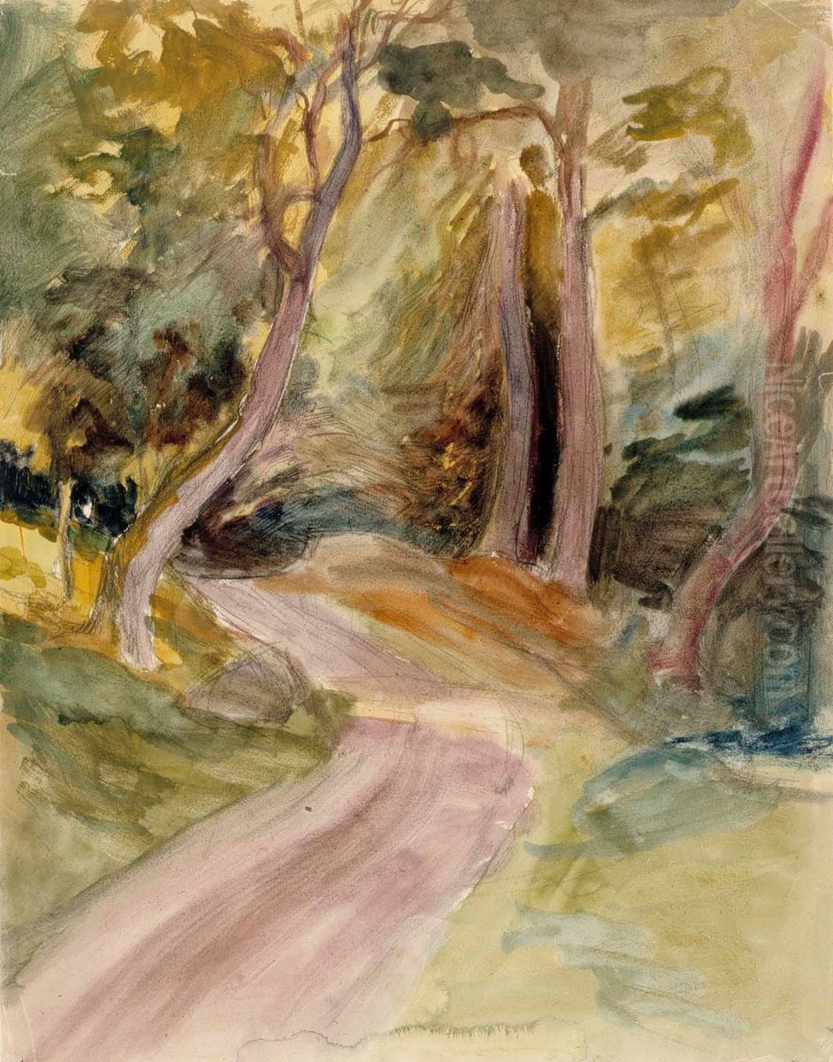 Metsansisusta Oil Painting by Albert Edelfelt