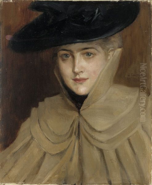 Portratt av en ung dam Oil Painting by Albert Edelfelt