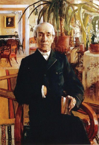 Portratt av vicekanslern for Helsingfors universitet, friherre Johan Philip Palmen Oil Painting by Eero Jarnefelt