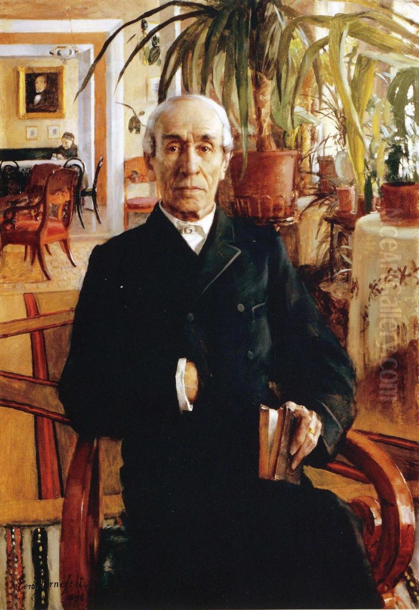 Portrait of Baron Johan Philip Palmen, Vice Chancellor of the University Oil Painting by Eero Jarnefelt