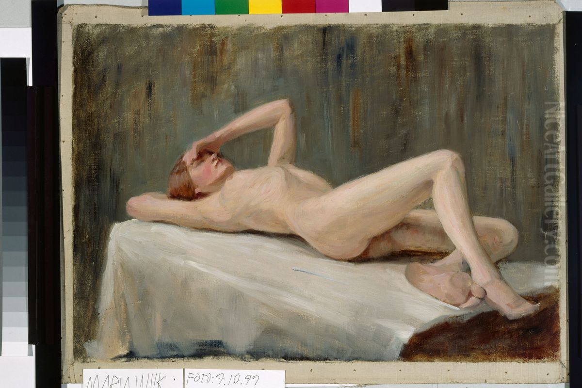 Makaava naismalli, harjoitelma Oil Painting by Maria Wiik