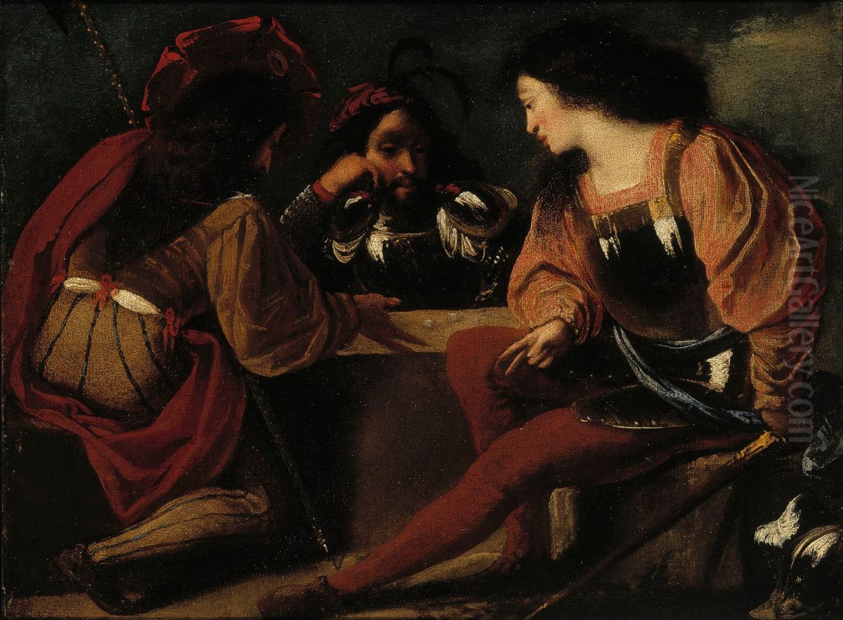 Dice players Oil Painting by Pietro della Vecchia
