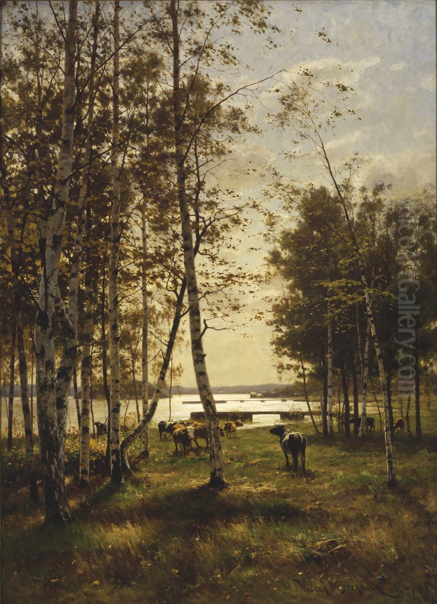 An October Day in Aland Oil Painting by Victor Westerholm