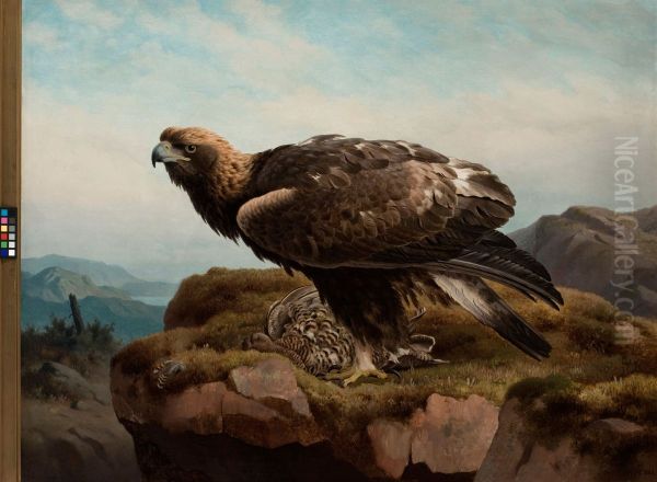 Kotka jyrkanteen reunalla Oil Painting by Ferdinand von Wright