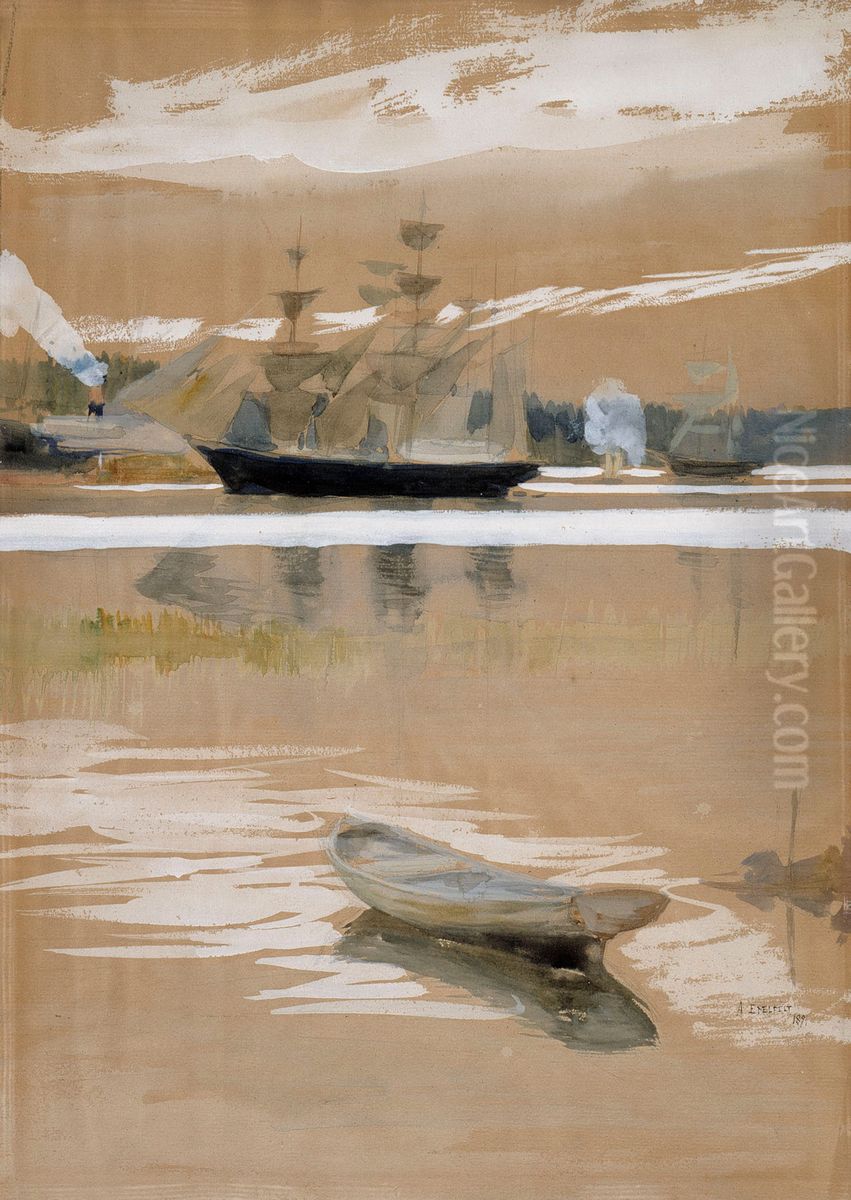 Nakoala Haikosta Oil Painting by Albert Edelfelt