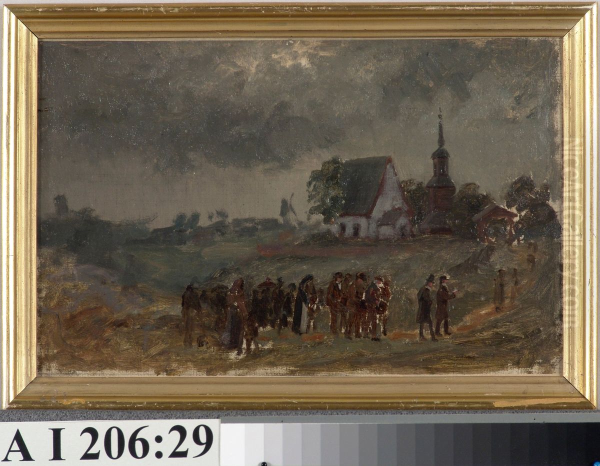 Taiteilijan omat hautajaiset I Oil Painting by Karl Jansson