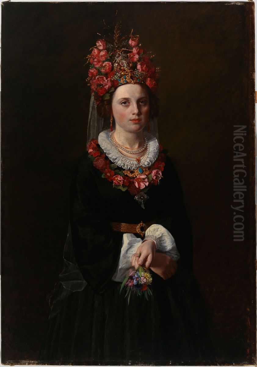 peasant Bride Oil Painting by Karl Jansson