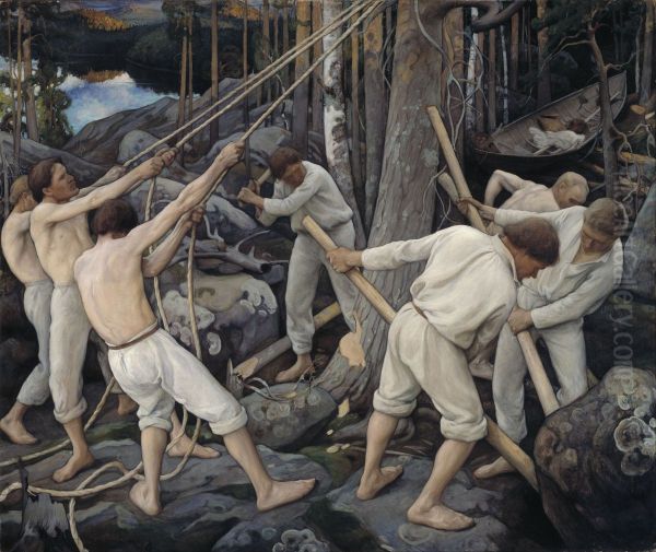 Vagrojare i Karelen Oil Painting by Pekka Halonen