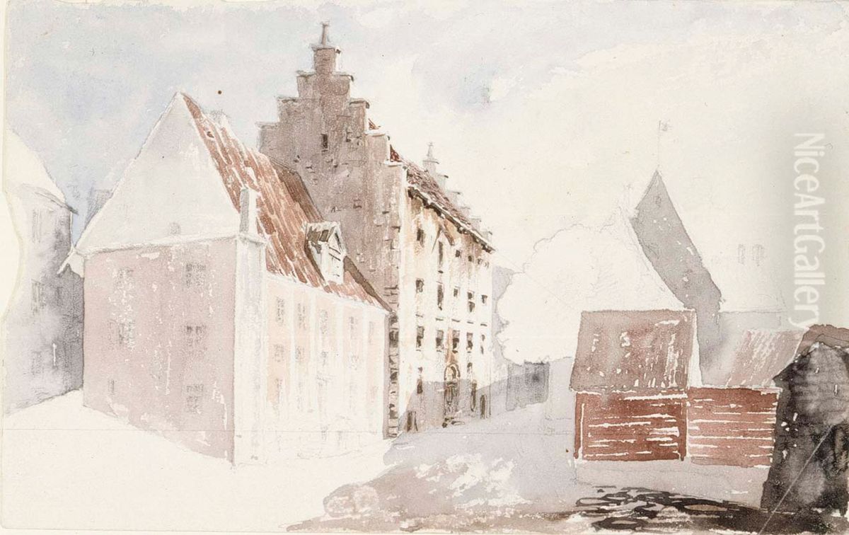 Katu vanhassa kaupungissa Oil Painting by Albert Edelfelt