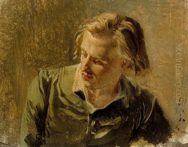 Portrait of a Young Man Oil Painting by Albert Edelfelt