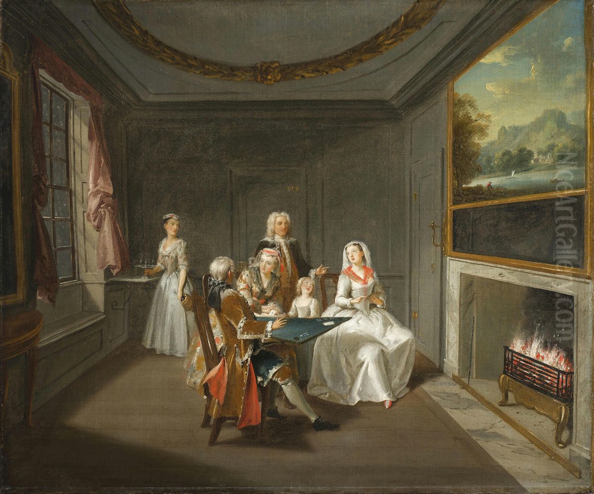 Winter Oil Painting by Joseph van Aken Winter Oil Painting by Joseph van Aken