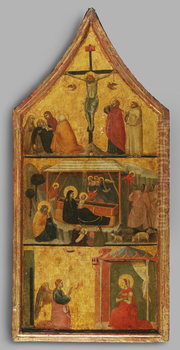 Crucifixion, Nativity, and Annunciation Oil Painting by Giotto