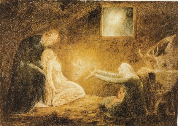 The Nativity Oil Painting by William Blake
