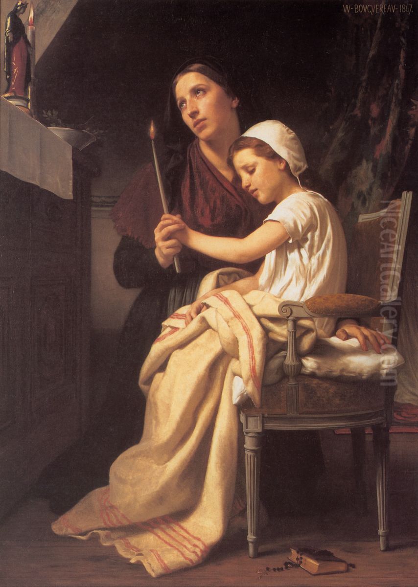 The Thank Offering / The Vow Oil Painting by William-Adolphe Bouguereau